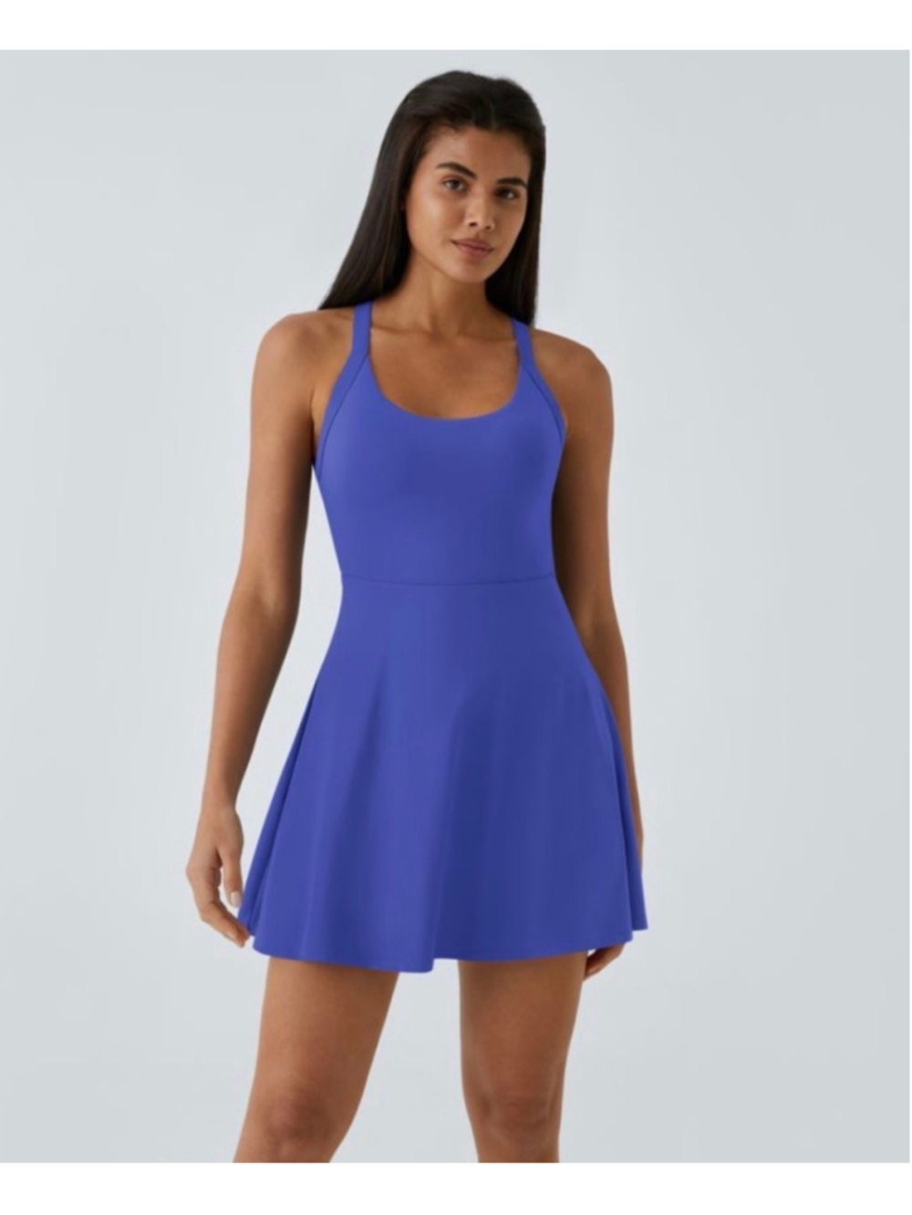 Size L Halara SoftlyZero Airy Backless Twisted Flare Active Dress